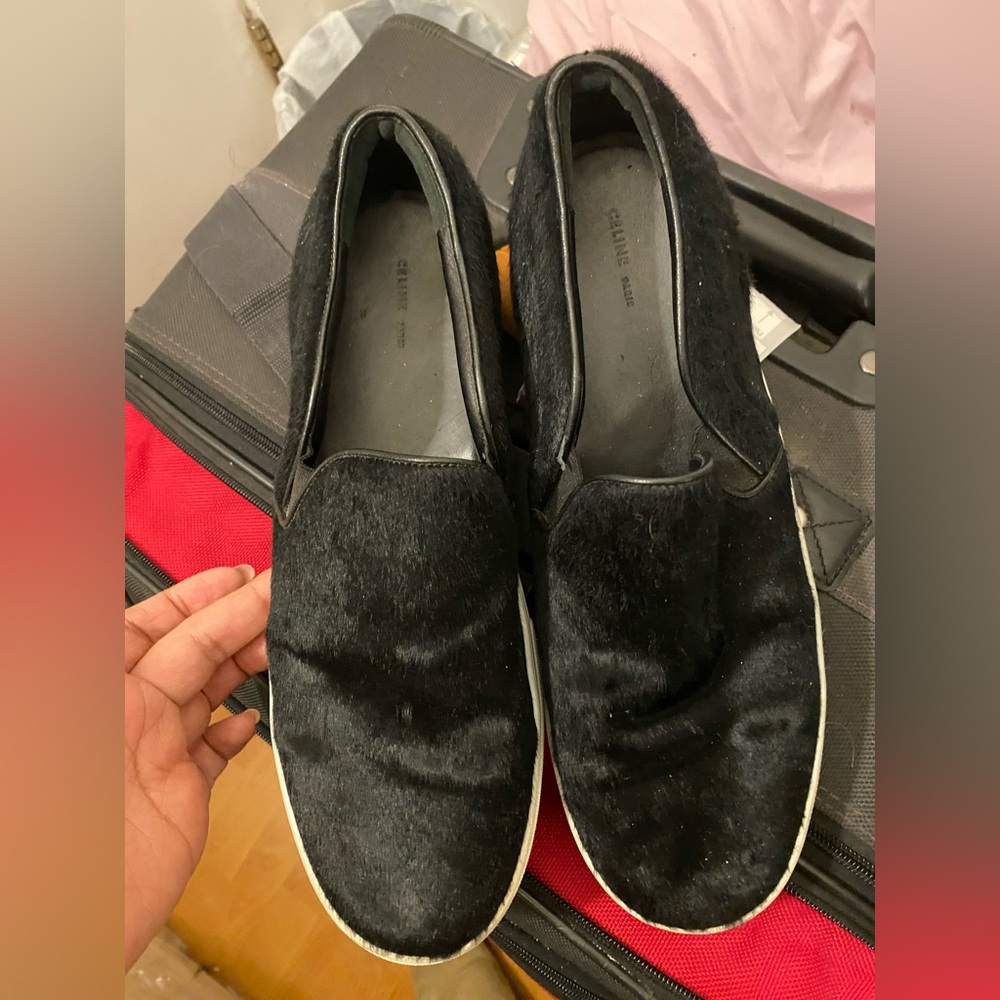 Celine Black and White Slip-On Sneakers - Picture 2 of 11